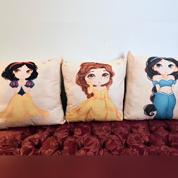 Princess Jasmine Beautiful Pillow Beautiful Clean 18" Square Zipper Closure 💙 - Picture 5 of 5